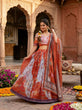 Load image into Gallery viewer, Red Digital Print Silk Lehenga Set ClothsVilla