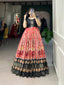 Red Dola Silk Printed Gown with Zari Border ClothsVilla