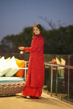 Load image into Gallery viewer, Red Elegance: Maslin Kurta Set with Heavy Digital Print ClothsVilla