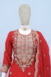 Load image into Gallery viewer, Red Elegant Chinon Embroidered Suit Set with Dupatta – Fully Stitched ClothsVilla
