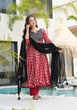 Load image into Gallery viewer, Red Elegant Cotton Top Set with Lace Work, Crape Bottom &amp; Faux Georgette Dupatta ClothsVilla