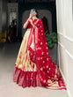 Load image into Gallery viewer, Red Elegant Dola Silk Shibori Print Lehenga Set with Zari Weaving Border