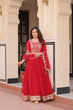 Load image into Gallery viewer, Red Elegant Faux Blooming Embroidered Gown Set with Designer Dupatta ClothsVilla