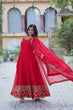Load image into Gallery viewer, Red Elegant Faux Blooming Embroidered Gown with Dupatta