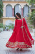 Load image into Gallery viewer, Red Elegant Faux Blooming Embroidered Gown with Dupatta