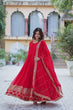 Load image into Gallery viewer, Red Elegant Faux Blooming Embroidered Gown with Dupatta