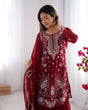 Load image into Gallery viewer, Red Elegant Faux Georgette Sharara Set ClothsVilla