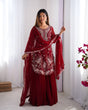 Load image into Gallery viewer, Red Elegant Faux Georgette Sharara Set ClothsVilla