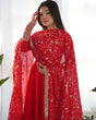 Load image into Gallery viewer, Red Elegant Georgette Anarkali Gown Set – Festive &amp; Wedding Ready