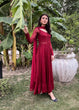 Load image into Gallery viewer, Red Elegant Georgette Silk Anarkali Suit with Modern Touch ELORIYA