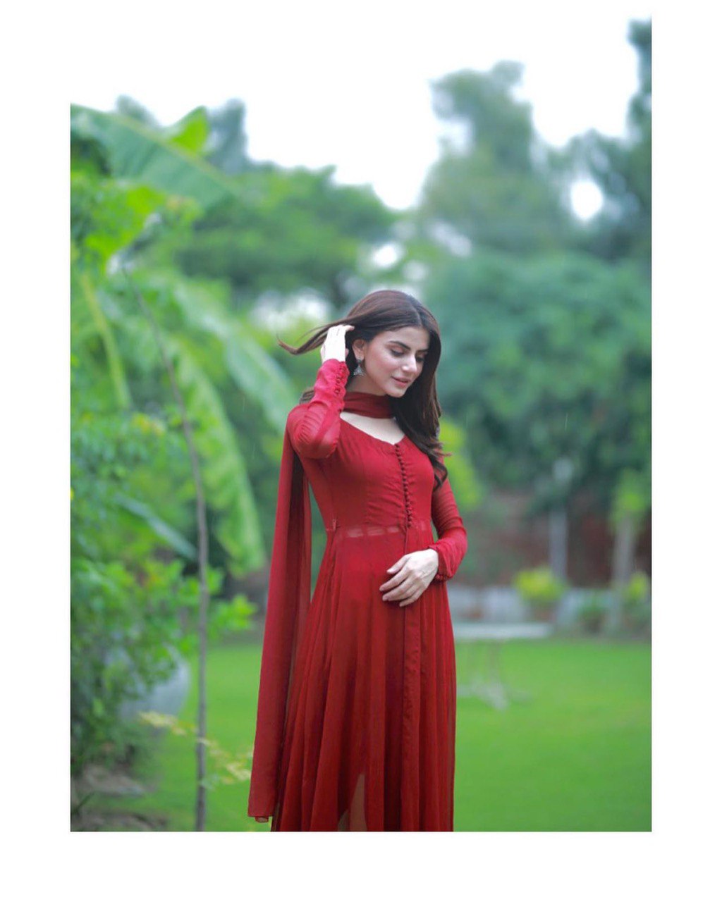 Red Elegant Georgette Silk Anarkali Suit with Modern Touch ELORIYA
