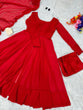 Load image into Gallery viewer, Red Elegant Georgette Silk Anarkali Suit with Modern Touch ELORIYA