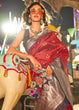 Load image into Gallery viewer, Red Elegant Handloom Banarasi Silk Blend Saree with Woven Work &amp; Blouse Piece ClothsVilla