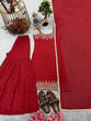 Load image into Gallery viewer, Red Elegant Heavy Faux Georgette Handworked Top with Palazzo &amp; Dupatta Set ClothsVilla