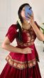 Load image into Gallery viewer, Red Elegant Jequard Silk Lehenga Set Clothsvilla