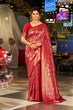 Load image into Gallery viewer, Red Elegant Silk Patola Printed Saree with Unstitched Blouse Piece ClothsVilla