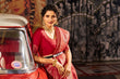 Load image into Gallery viewer, Red Elegant Silk Patola Printed Saree with Unstitched Blouse Piece ClothsVilla