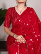 Load image into Gallery viewer, Red Elegant Viscose Chanderi Saree with Sequins, Zari Line, and Gota Patti Lace Border