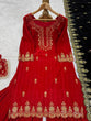 Load image into Gallery viewer, Red Elegant Viscose Velvet Embroidered Sharara Set ClothsVilla