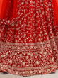 Load image into Gallery viewer, Red Embroidered Georgette Wedding Wear Lehenga Choli ClothsVilla