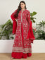 Red Embroidered Gown Set ClothsVilla
