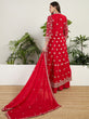 Load image into Gallery viewer, Red Embroidered Gown Set ClothsVilla