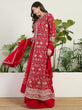 Load image into Gallery viewer, Red Embroidered Gown Set ClothsVilla