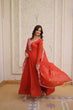 Load image into Gallery viewer, Red Embroidered Gown with Cutwork Dupatta ClothsVilla
