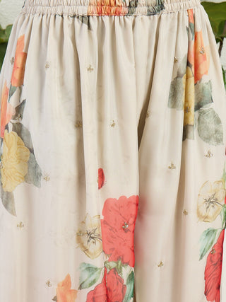 Red Embroidered Kurta Palazzo Set ClothsVilla.com
