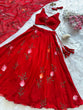Load image into Gallery viewer, Red Exclusive Handpaint Georgette Lehenga Set with Designer Blouse &amp; Dupatta ClothsVilla