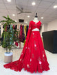 Load image into Gallery viewer, Red Exclusive Handpaint Georgette Lehenga Set with Designer Blouse &amp; Dupatta ClothsVilla