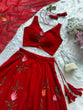 Load image into Gallery viewer, Red Exclusive Handpaint Georgette Lehenga Set with Designer Blouse &amp; Dupatta ClothsVilla