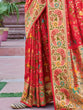 Load image into Gallery viewer, Red Exquisite Banarasi Jacquard Art Silk Saree with Matching Border Blouse – Perfect for Weddings ClothsVilla