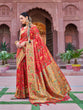 Load image into Gallery viewer, Red Exquisite Banarasi Jacquard Art Silk Saree with Matching Border Blouse – Perfect for Weddings ClothsVilla