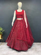 Load image into Gallery viewer, Red Exquisite Heavy Georgette Embroidered Lehenga Set with Sequins &amp; Net Dupatta ClothsVilla