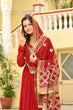 Load image into Gallery viewer, Red Faux Blooming Embroidered Zari Sequins Work Gown with Dupatta ClothsVilla