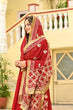 Load image into Gallery viewer, Red Faux Blooming Embroidered Zari Sequins Work Gown with Dupatta ClothsVilla