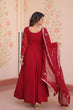 Load image into Gallery viewer, Red Faux Blooming Gown with Beads Embroidery &amp; Designer Dupatta ClothsVilla