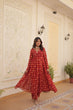 Load image into Gallery viewer, Red Faux Georgette Foil Print Readymade Top with Pant Set ClothsVilla