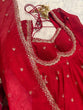 Load image into Gallery viewer, Red Faux Georgette Thread &amp; Sequin Embroidered Anarkali Set with Pant and Dupatta ClothsVilla