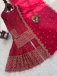 Load image into Gallery viewer, Red Faux Georgette Thread &amp; Sequin Work Sharara Set with Matching Dupatta ClothsVilla