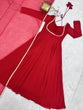 Load image into Gallery viewer, Red Georgette Gown with Lace Dupatta ClothsVilla