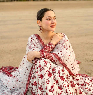 Red Georgette & Organza Silk Gown ClothsVilla