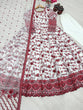 Load image into Gallery viewer, Red Georgette &amp; Organza Silk Gown ClothsVilla