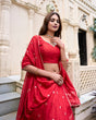 Load image into Gallery viewer, Red Graceful Elegance Pure Chanderi Lehenga with Zari Border &amp; Sequin Dupatta
