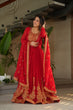 Load image into Gallery viewer, Red Graceful Faux Blooming Embroidered Gown with Sequins Dupatta – Fully Stitched Elegance ClothsVilla