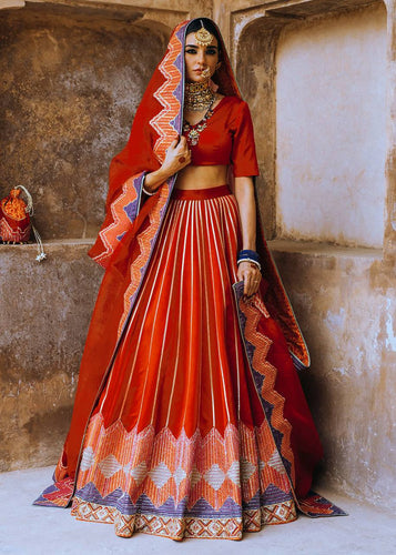 Red Groove in Style – Elegant Japan Satin Lehenga Set ClothsVilla