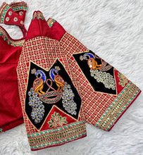 Load image into Gallery viewer, Red Handcrafted Sequined Blouse in Dilkush Silk ClothsVilla