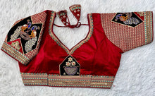 Load image into Gallery viewer, Red Handcrafted Sequined Blouse in Dilkush Silk ClothsVilla