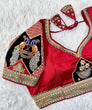 Load image into Gallery viewer, Red Handcrafted Sequined Blouse in Dilkush Silk ClothsVilla